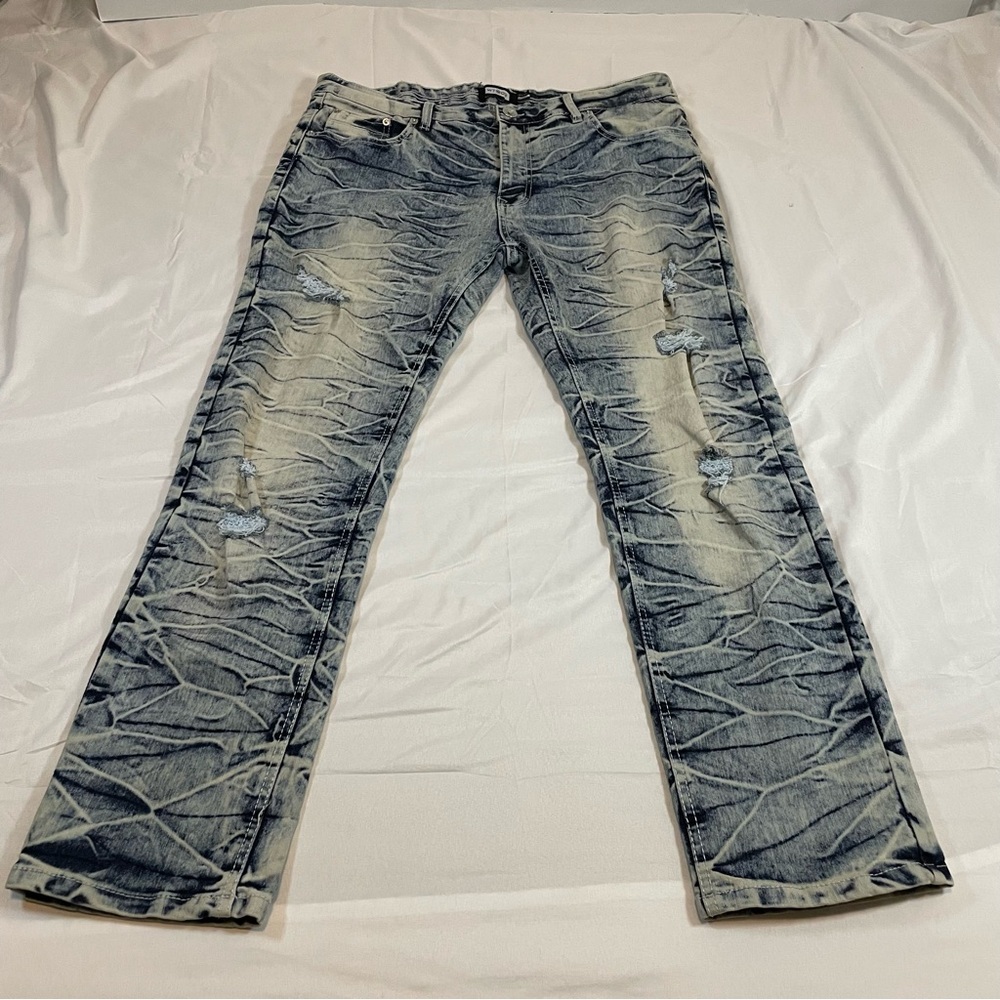 WT02 Acid Wash Skinny Jeans Men's‎ 38x30
